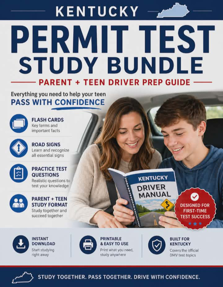 Pass Your Permit Test First Try! – Parent + Teen Driver Study Bundle