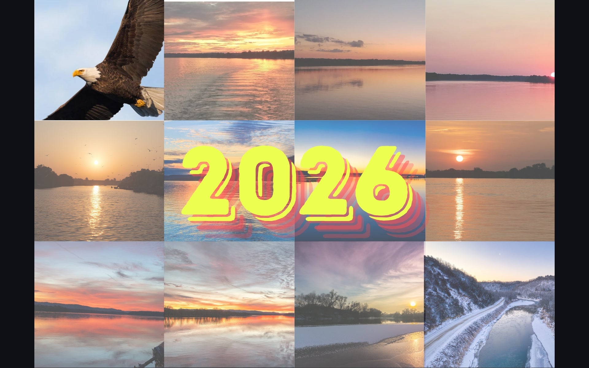 2026 River Scenery Printable Wall Calendar